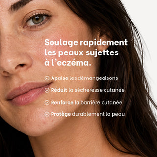 Les principaux bénéfices de la Routine SOS Eczéma Atopique Réjence : apaise les démangeaisons, réduit la sécheresse cutanée, renforce la barrière cutanée et protège durablement la peau.